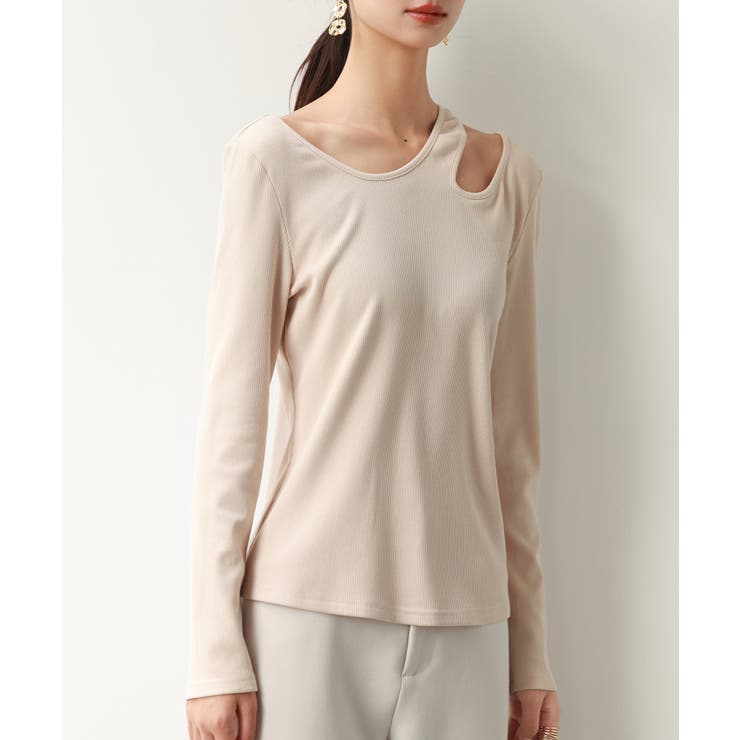 カットアウトリブカットソートップス | SAISON DE PAPILLON  | 詳細画像3 