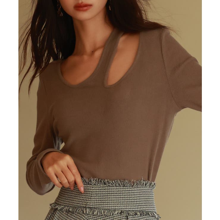 カットアウトリブカットソートップス | SAISON DE PAPILLON  | 詳細画像24 