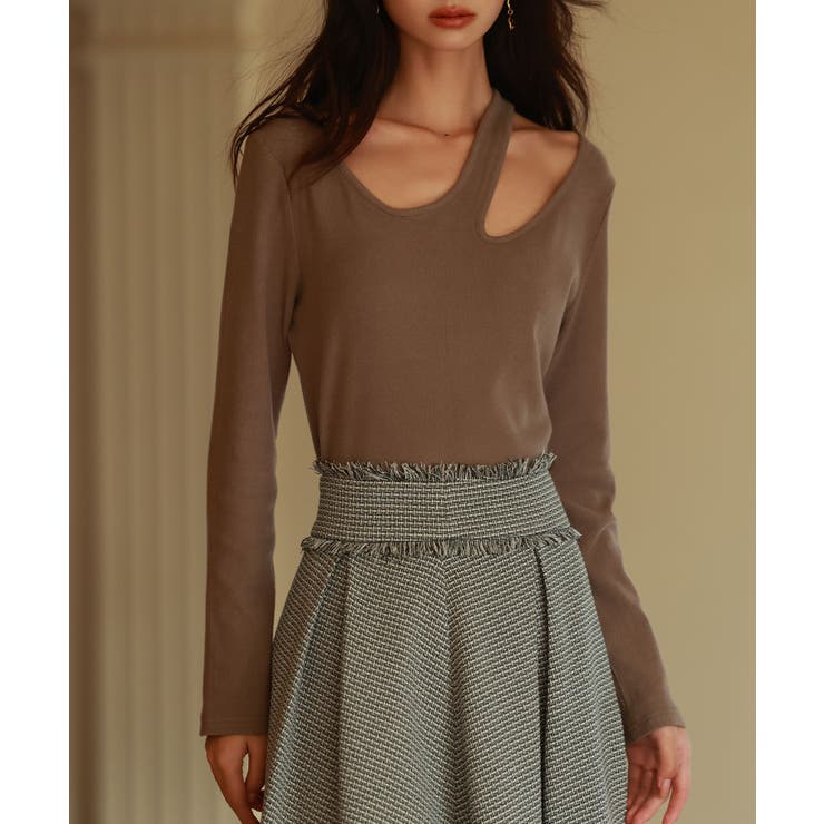 カットアウトリブカットソートップス | SAISON DE PAPILLON  | 詳細画像16 