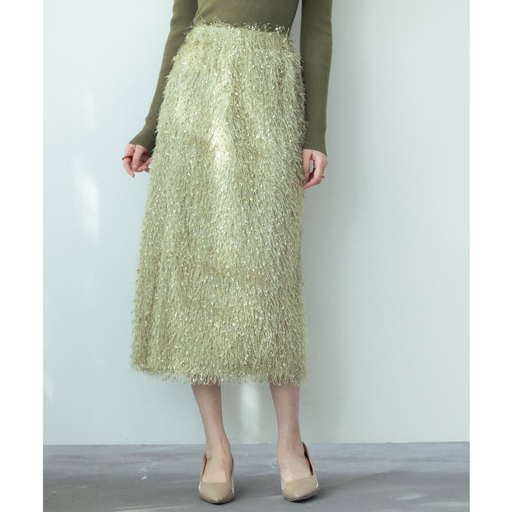 グリーン | ふわふわシャギーナロースカート | SAISON DE PAPILLON 