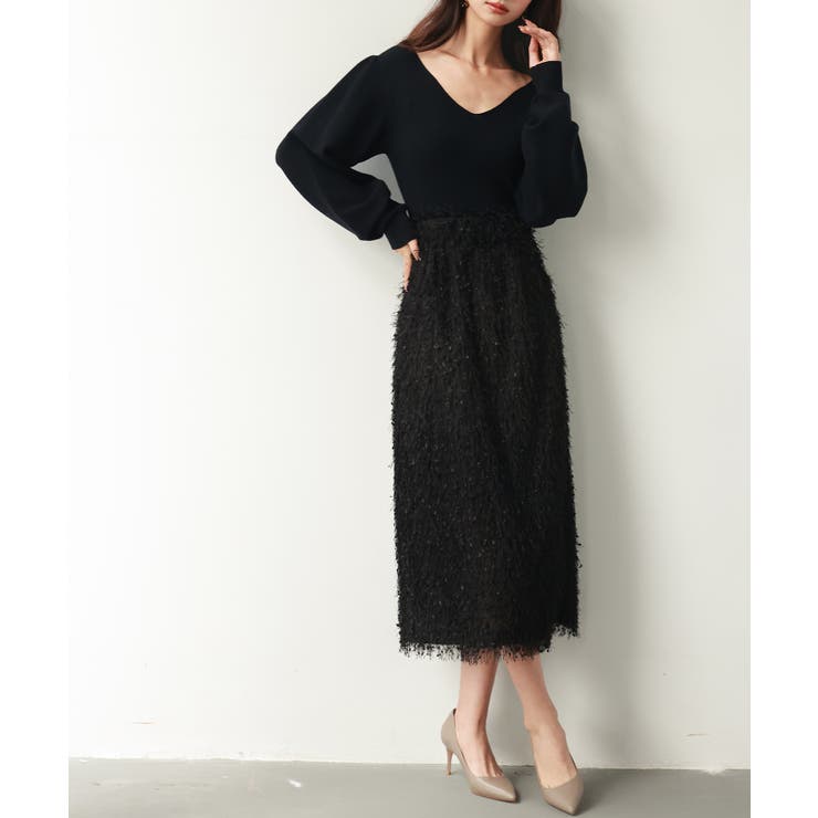 ふわふわシャギーナロースカート | SAISON DE PAPILLON  | 詳細画像10 