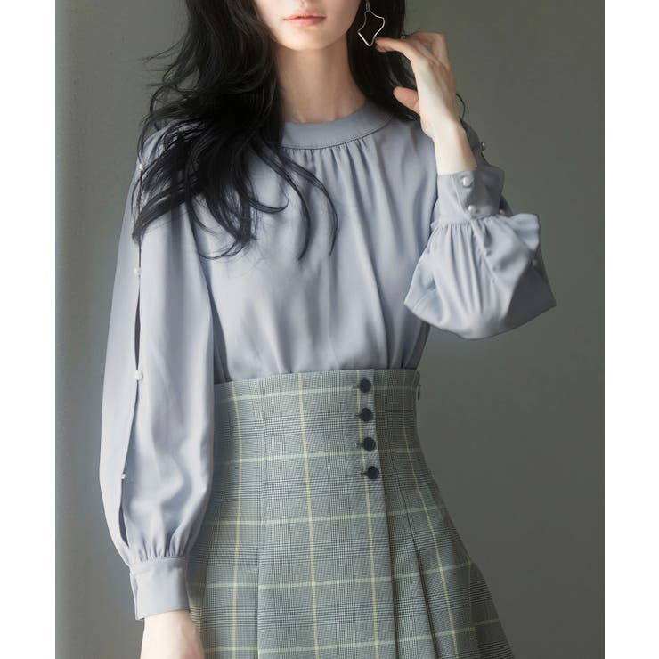 後首元リボンデザイン長袖ブラウス | SAISON DE PAPILLON  | 詳細画像28 