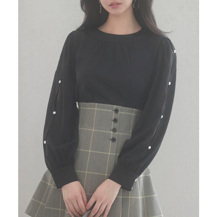 後首元リボンデザイン長袖ブラウス | SAISON DE PAPILLON  | 詳細画像21 