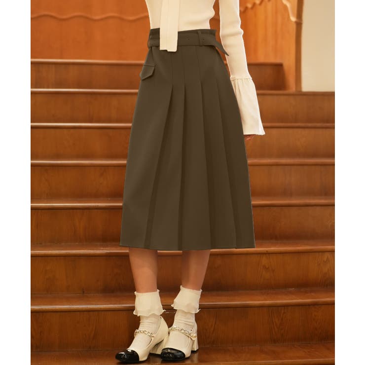 PLATIS PLATIS プリーツスカート オレンジ グレースコンチネンタル GRACE CONTINENTAL キカレースプリーツ