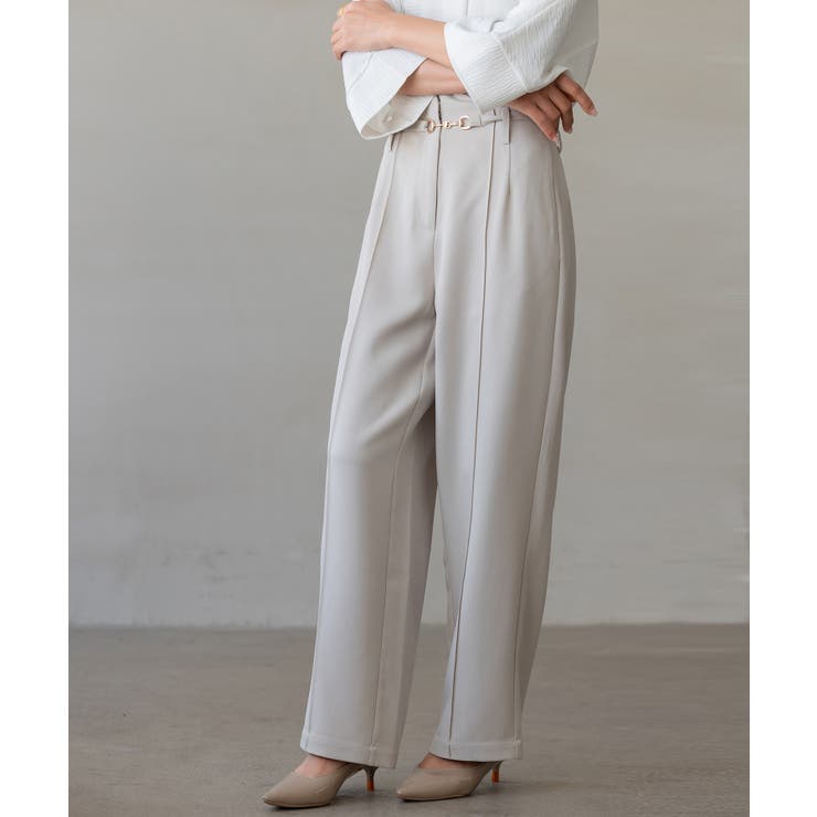 【生地リニューアル】スカラップハイウエストパンツ | SAISON DE PAPILLON  | 詳細画像4 