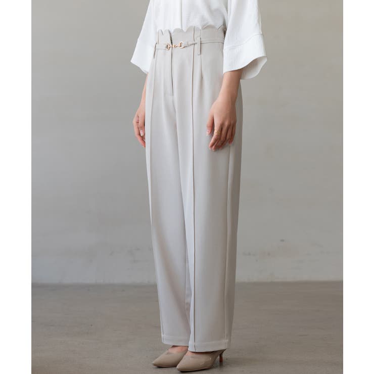 【生地リニューアル】スカラップハイウエストパンツ | SAISON DE PAPILLON  | 詳細画像5 