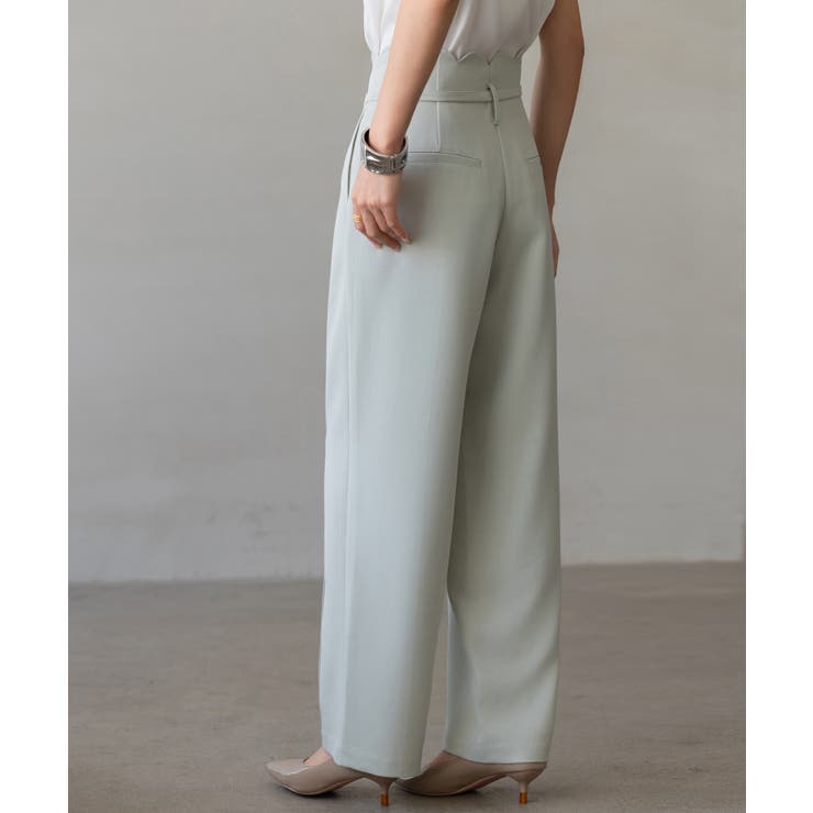 【生地リニューアル】スカラップハイウエストパンツ | SAISON DE PAPILLON  | 詳細画像19 