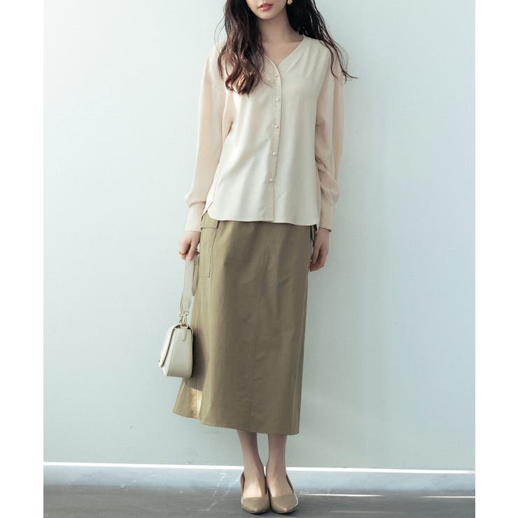 ハイウエストカーゴポケットロング丈スカート | SAISON DE PAPILLON  | 詳細画像12 