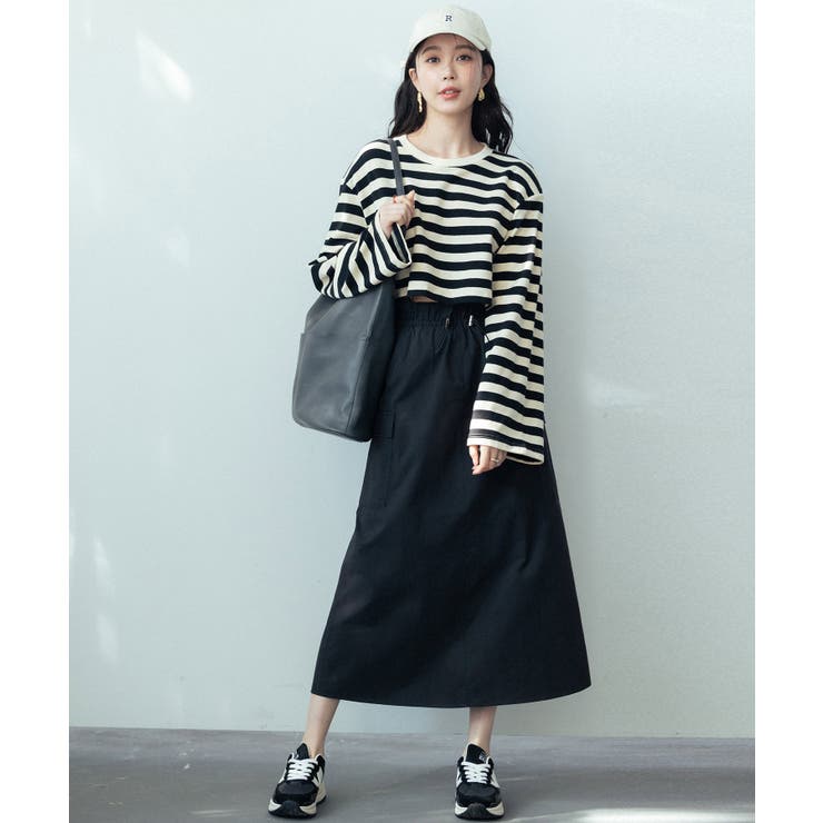 ハイウエストカーゴポケットロング丈スカート | SAISON DE PAPILLON  | 詳細画像18 