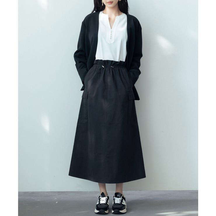 ハイウエストカーゴポケットロング丈スカート | SAISON DE PAPILLON  | 詳細画像19 