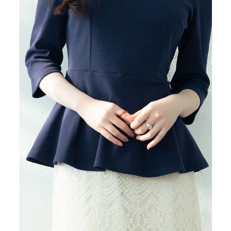 ペプラムデザインパール衿カットソー | SAISON DE PAPILLON  | 詳細画像31 