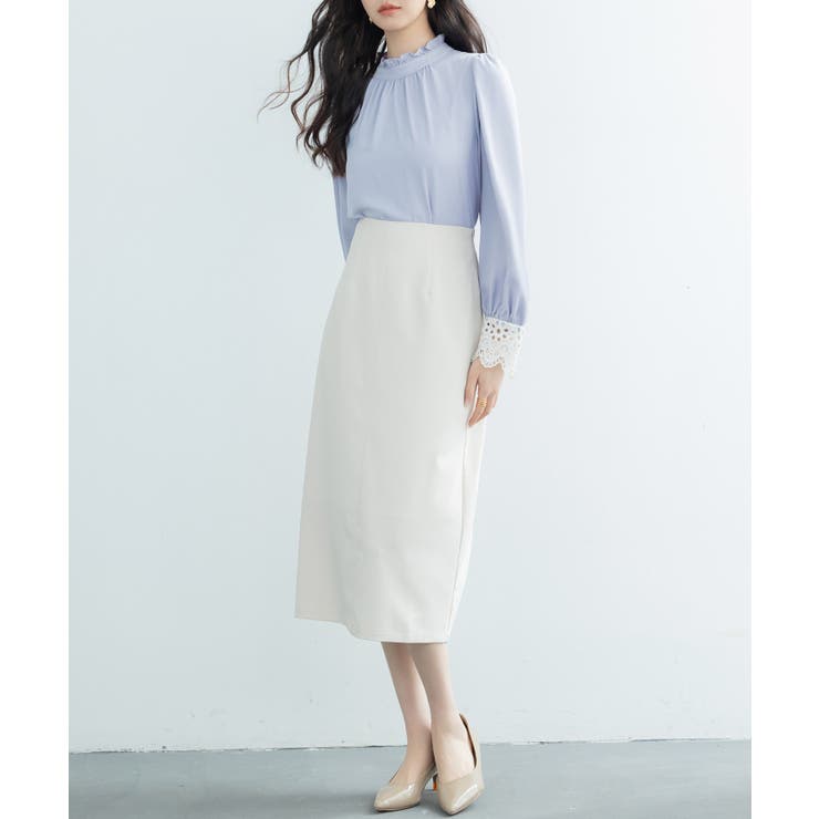 ハイウエスト仕様ミモレ丈スカート | SAISON DE PAPILLON  | 詳細画像10 