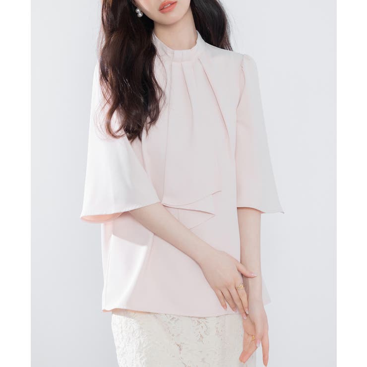 5分丈スリーブスタンドカラーブラウス | SAISON DE PAPILLON  | 詳細画像19 