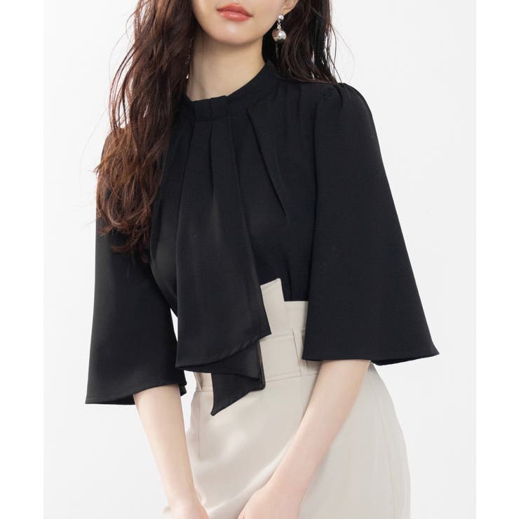 5分丈スリーブスタンドカラーブラウス | SAISON DE PAPILLON  | 詳細画像35 