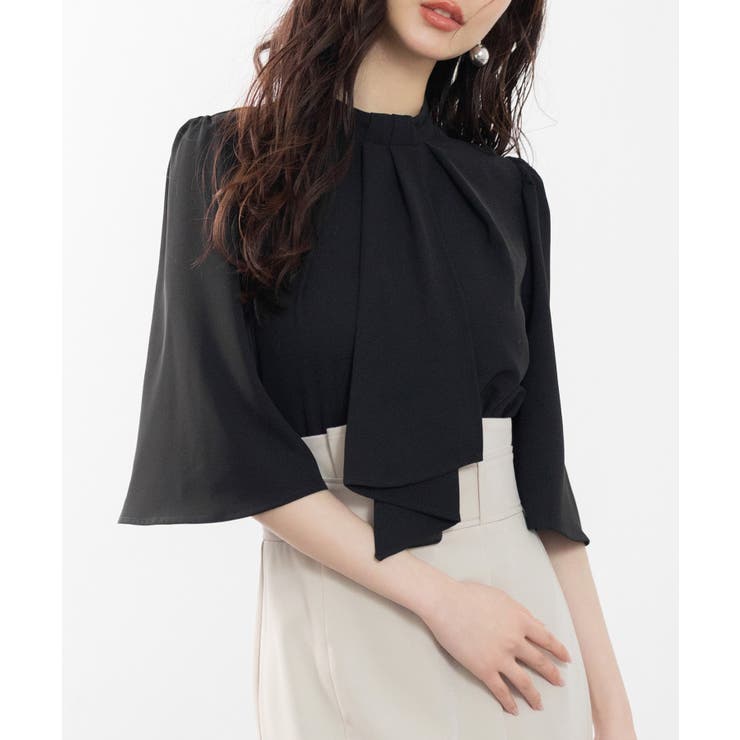 5分丈スリーブスタンドカラーブラウス | SAISON DE PAPILLON  | 詳細画像36 