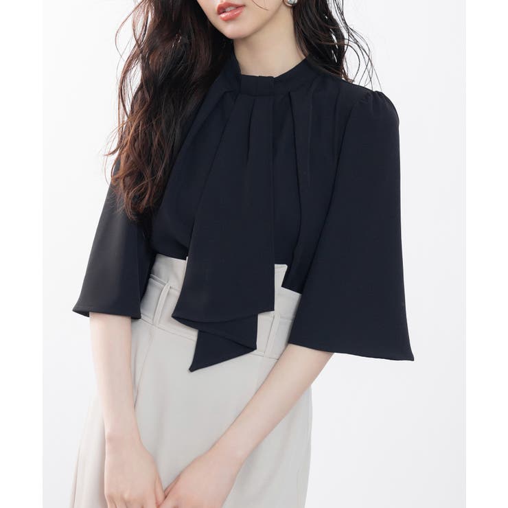 5分丈スリーブスタンドカラーブラウス | SAISON DE PAPILLON  | 詳細画像37 