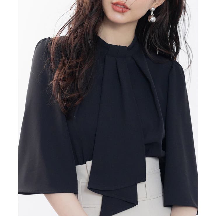 5分丈スリーブスタンドカラーブラウス | SAISON DE PAPILLON  | 詳細画像38 