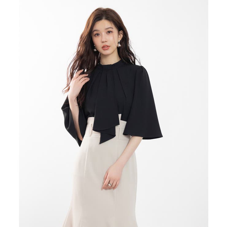 5分丈スリーブスタンドカラーブラウス | SAISON DE PAPILLON  | 詳細画像39 