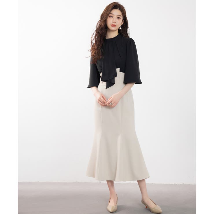 5分丈スリーブスタンドカラーブラウス | SAISON DE PAPILLON  | 詳細画像40 