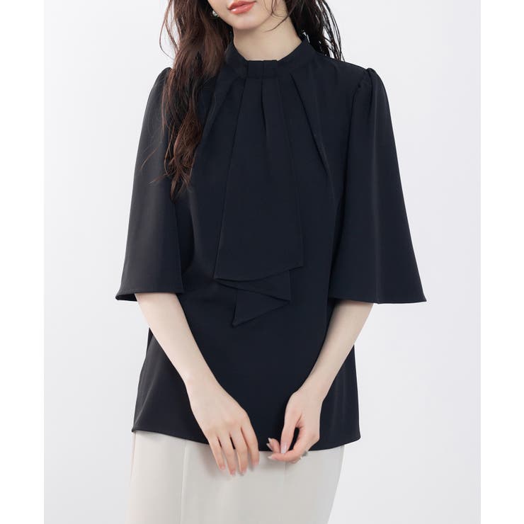 5分丈スリーブスタンドカラーブラウス | SAISON DE PAPILLON  | 詳細画像41 