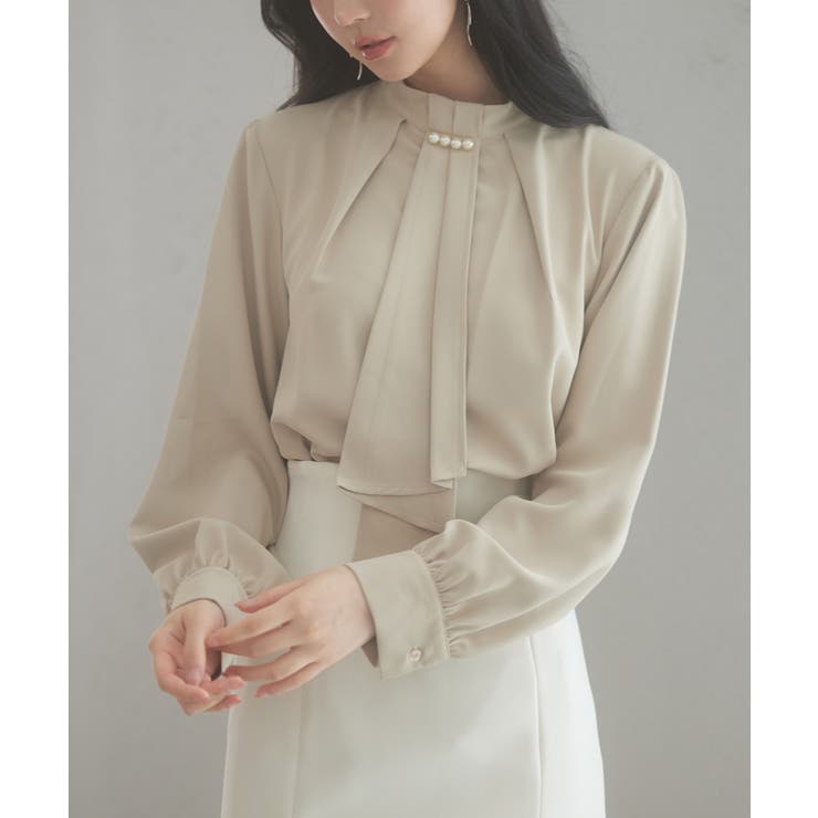 スタンドカラー長袖ブラウス[品番：DSSW0004908]｜SAISON DE