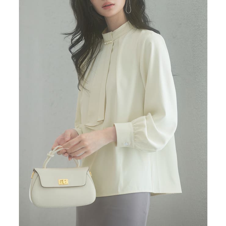 スタンドカラー長袖ブラウス[品番：DSSW0004908]｜SAISON DE