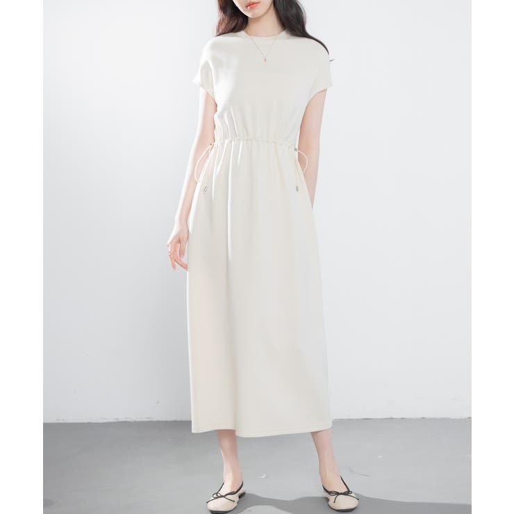 アイボリー | ポンチ素材フレンチスリーブワンピース | SAISON DE PAPILLON 