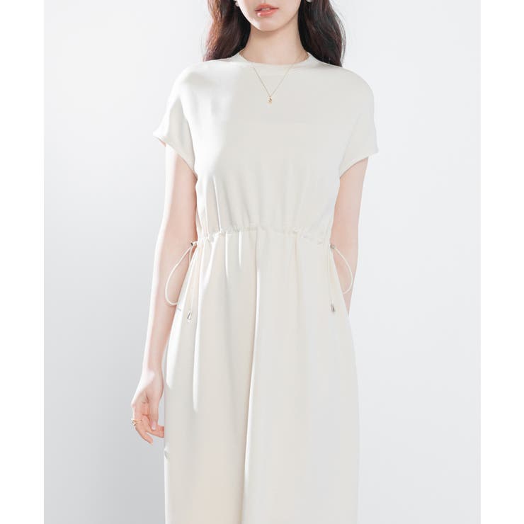 ポンチ素材フレンチスリーブワンピース | SAISON DE PAPILLON  | 詳細画像8 