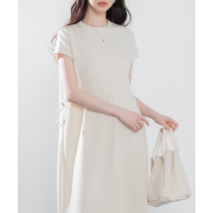 ポンチ素材フレンチスリーブワンピース | SAISON DE PAPILLON  | 詳細画像9 