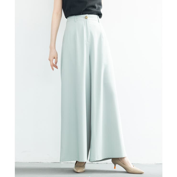 体型カバーハイウエストワイドパンツ[品番：DSSW0004779