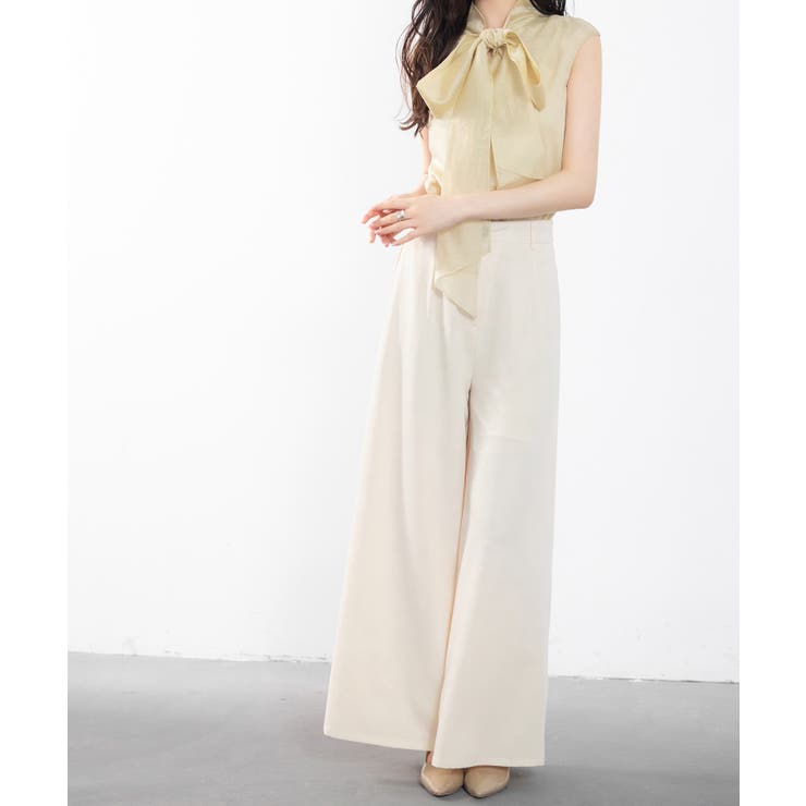 体型カバーハイウエストワイドパンツ[品番：DSSW0004779]｜SAISON DE PAPILLON （セゾン ド  パピヨン）のレディースファッション通販｜SHOPLIST（ショップリスト）