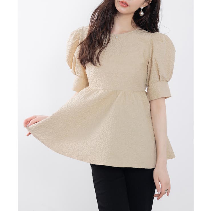 フクレジャガードパフスリープブラウス | SAISON DE PAPILLON  | 詳細画像3 