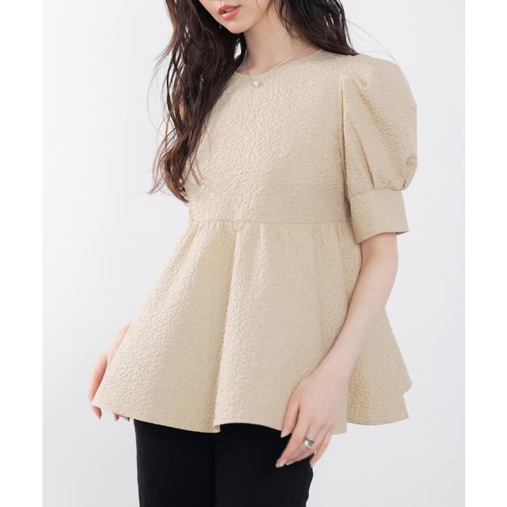 フクレジャガードパフスリープブラウス | SAISON DE PAPILLON  | 詳細画像4 