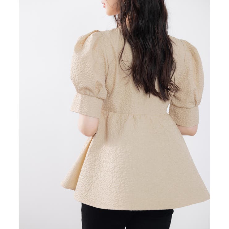 フクレジャガードパフスリープブラウス | SAISON DE PAPILLON  | 詳細画像5 