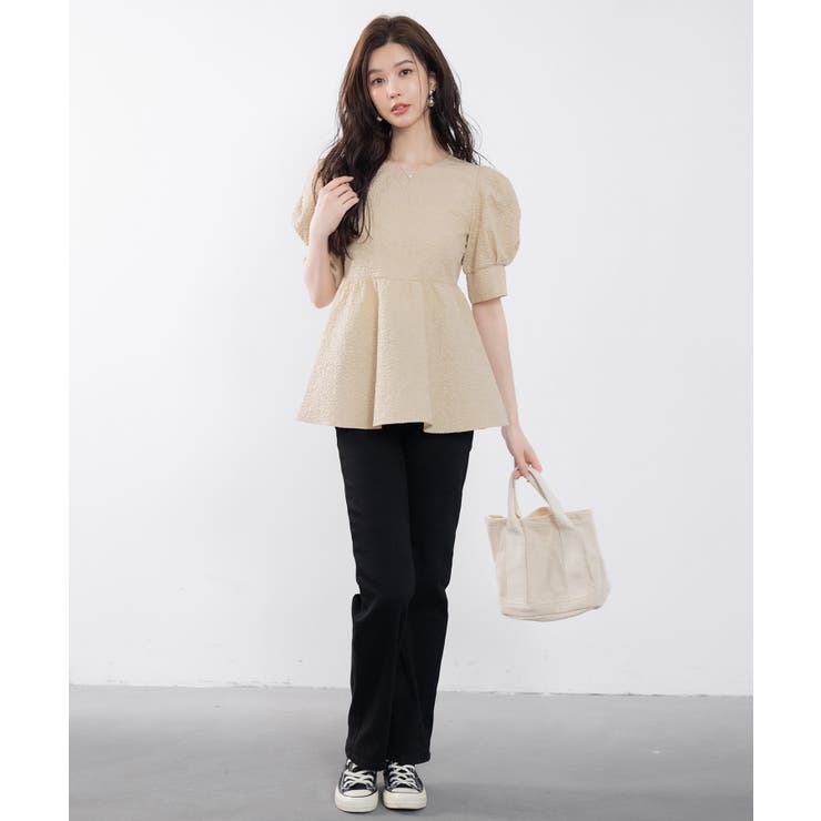 フクレジャガードパフスリープブラウス | SAISON DE PAPILLON  | 詳細画像6 