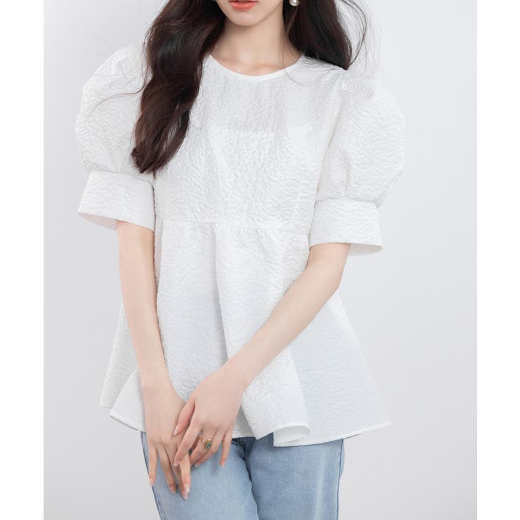 フクレジャガードパフスリープブラウス | SAISON DE PAPILLON  | 詳細画像22 