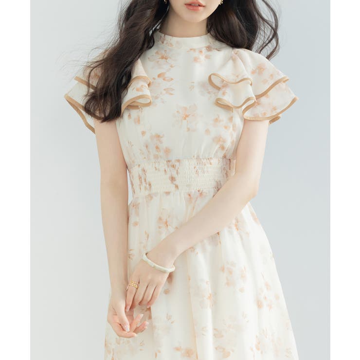 新品 Jacadi × LIBERTY 花柄 フリルスリーブ ワンピース 5A