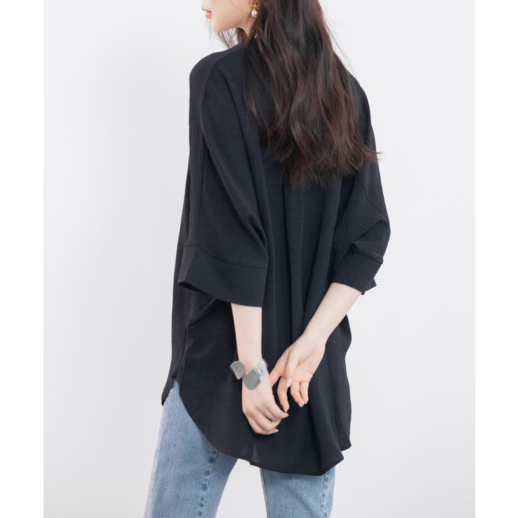 美品♪ビアズリー ドルマンスリーブブラウス チェック グレー pi2 ビアズリー BEARDSLEY ニットコンビドルマンブラウス （black