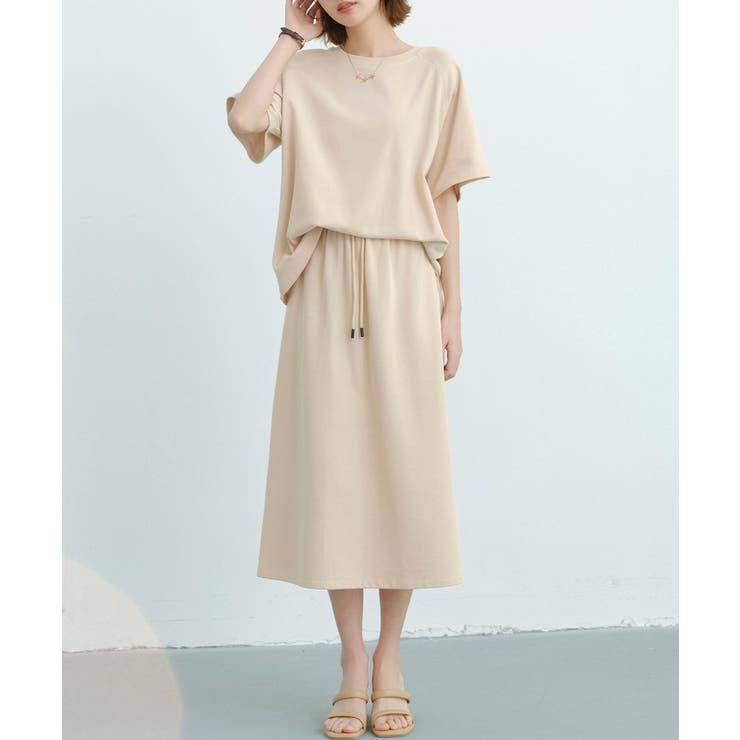 ウエストゴムミモレ丈スウェットスカート | SAISON DE PAPILLON  | 詳細画像16 