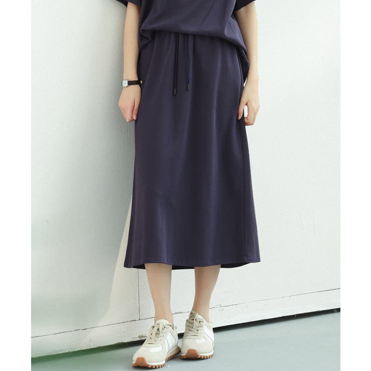 ウエストゴムミモレ丈スウェットスカート | SAISON DE PAPILLON  | 詳細画像3 