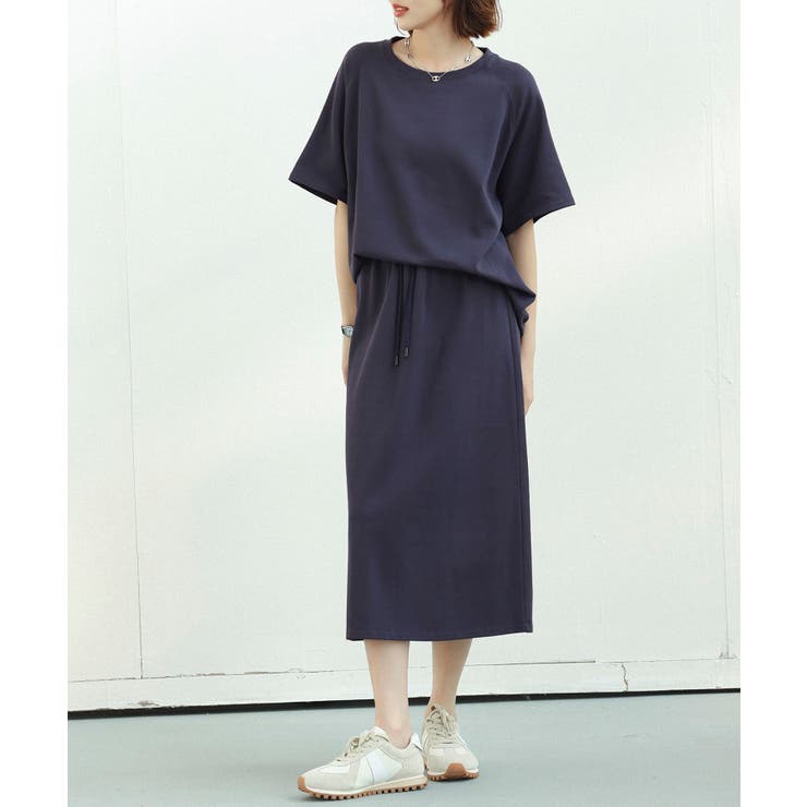 ウエストゴムミモレ丈スウェットスカート | SAISON DE PAPILLON  | 詳細画像5 