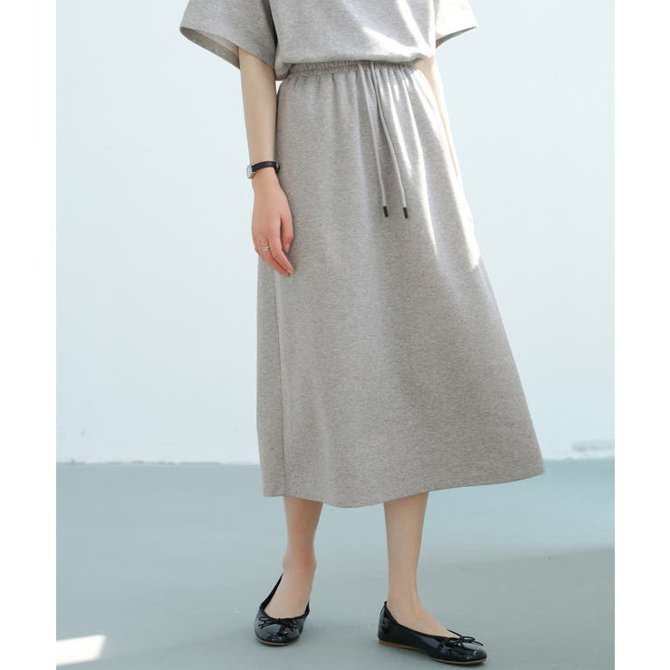 ウエストゴムミモレ丈スウェットスカート | SAISON DE PAPILLON  | 詳細画像12 