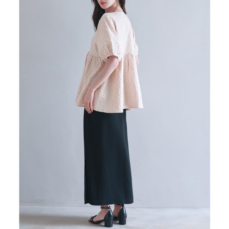 フクレジャガード生地キーネックブラウス | SAISON DE PAPILLON  | 詳細画像23 