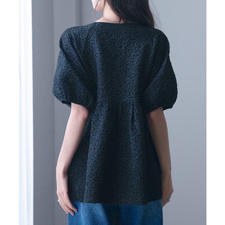 フクレジャガード生地キーネックブラウス | SAISON DE PAPILLON  | 詳細画像37 