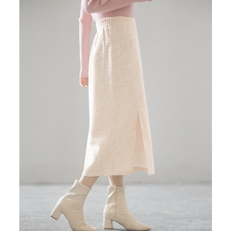 スリット入りラメツイード生地スカート | SAISON DE PAPILLON  | 詳細画像12 
