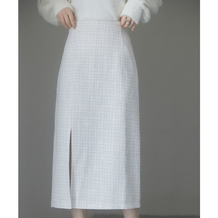 スリット入りラメツイード生地スカート | SAISON DE PAPILLON  | 詳細画像8 