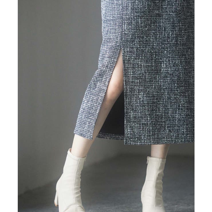 スリット入りラメツイード生地スカート | SAISON DE PAPILLON  | 詳細画像25 