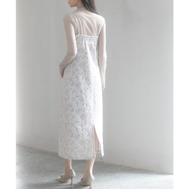 ジャガード生地バックスリットキャミワンピース | SAISON DE PAPILLON  | 詳細画像5 