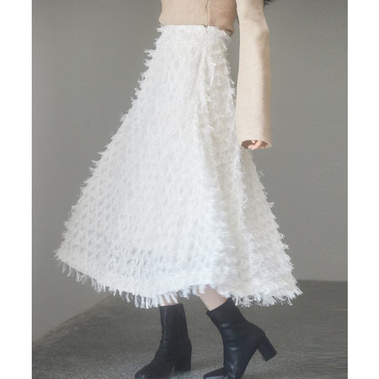 カットジャガード素材フレアスカート | SAISON DE PAPILLON  | 詳細画像4 