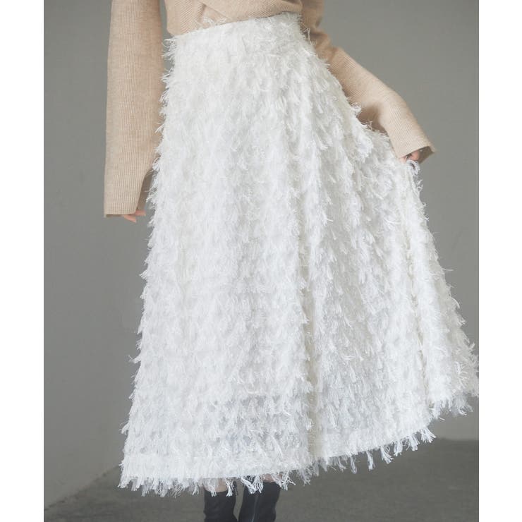 カットジャガード素材フレアスカート | SAISON DE PAPILLON  | 詳細画像9 